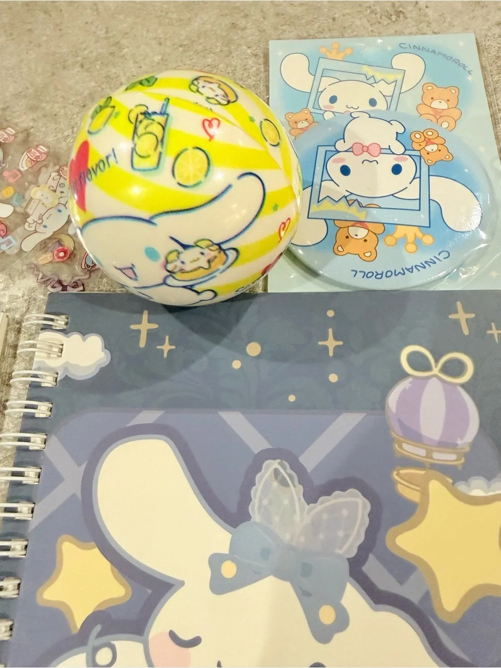 Cinnamaroll Stationery Sock set-notebook stickers mirror stress ball sanrio gift